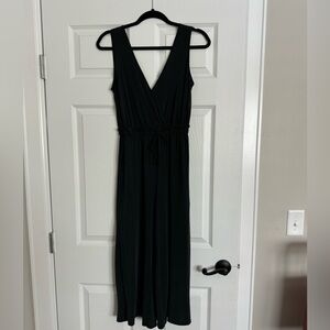 Grey faux-suede jumpsuit